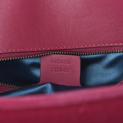 Gucci Velvet Matelasse Blind for Love Embroidered Medium GG Marmont Shoulder Bag Light Raspberry Rose Multicolor 11 of 12