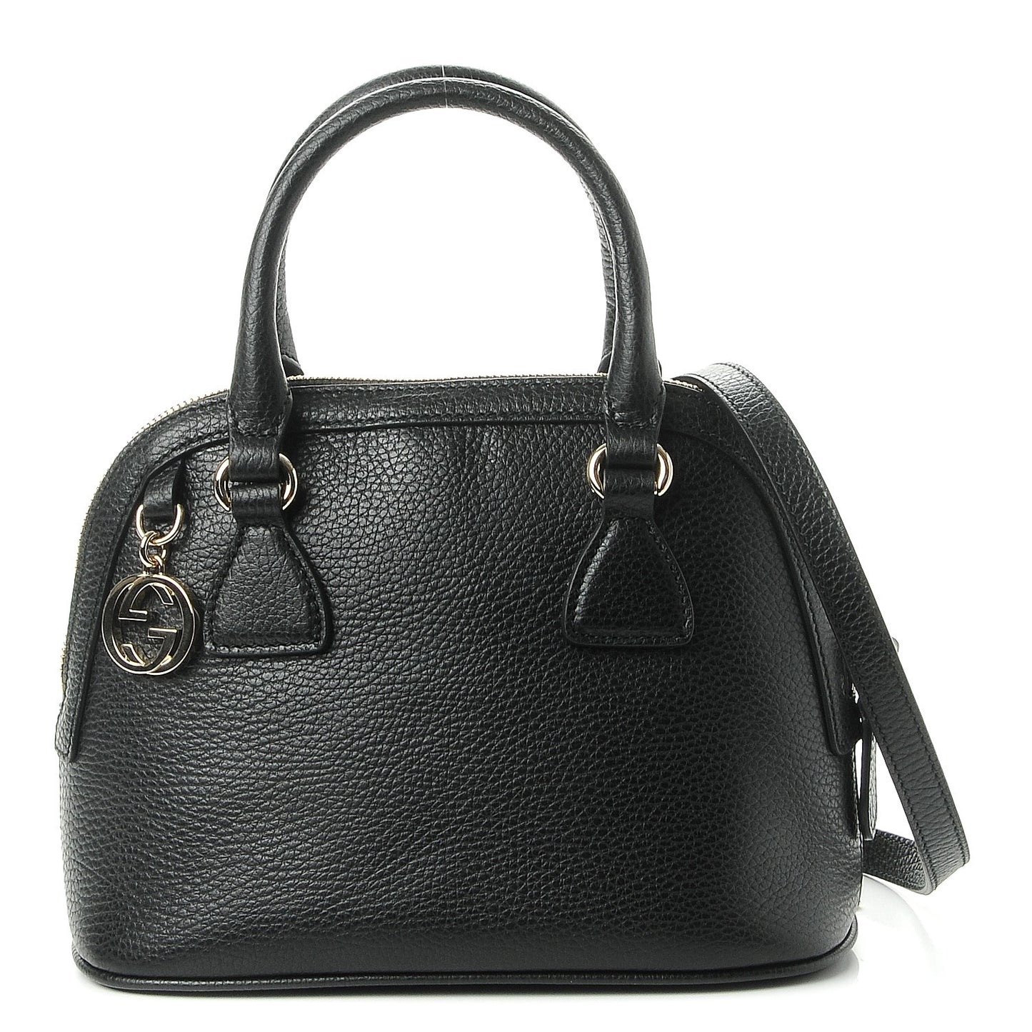 Dollar Calfskin Small GG Charm Dome Bag Black