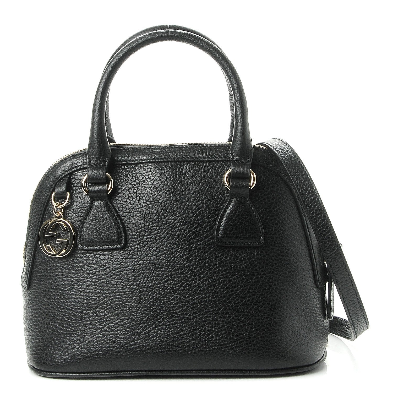Gucci Dollar Calfskin Small GG Charm Dome Bag Black 1 of 4