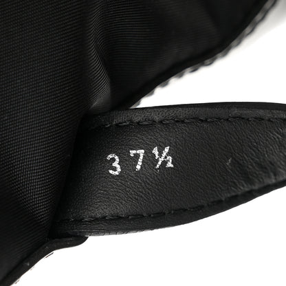 Prada Spazzolato Rois Nylon Metal Triangle Logo Monolith Pouch Pocket 55mm Boots 37.5 Black 8 of 9