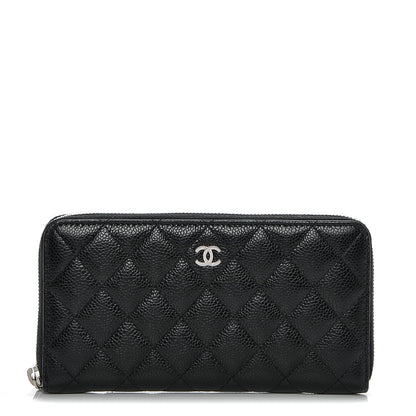 Chanel Caviar Quilted Large Gusset Zip Around Wallet Black 1 of 8