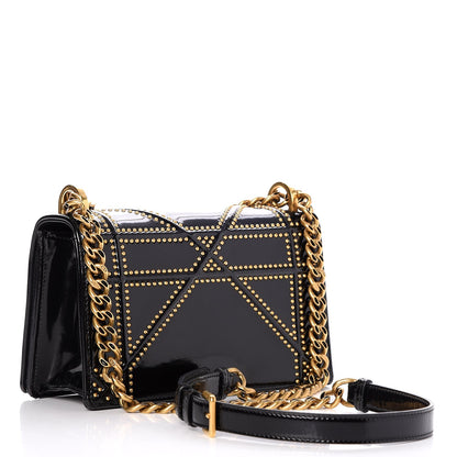 Christian Dior Patent Studded Small Diorama Flap Bag Black 3 of 15