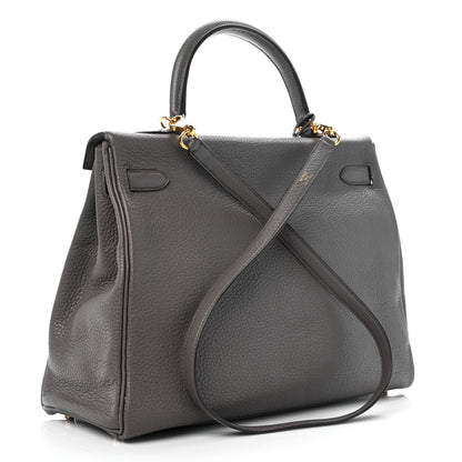 Hermes Taurillon Clemence Kelly Retourne 35 Etain 3 of 12