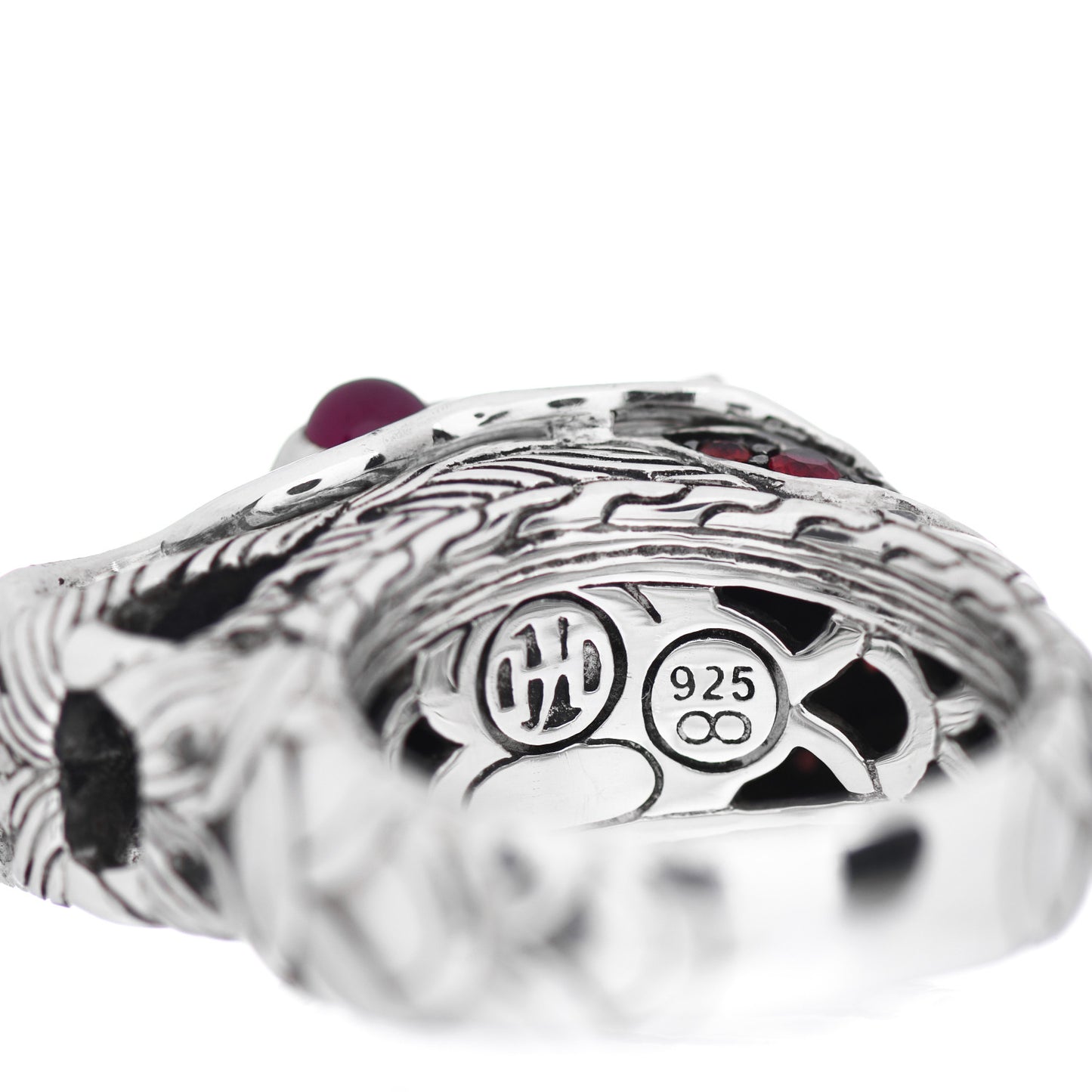 Sterling Silver Ruby Naga Dragon Ring 52 6