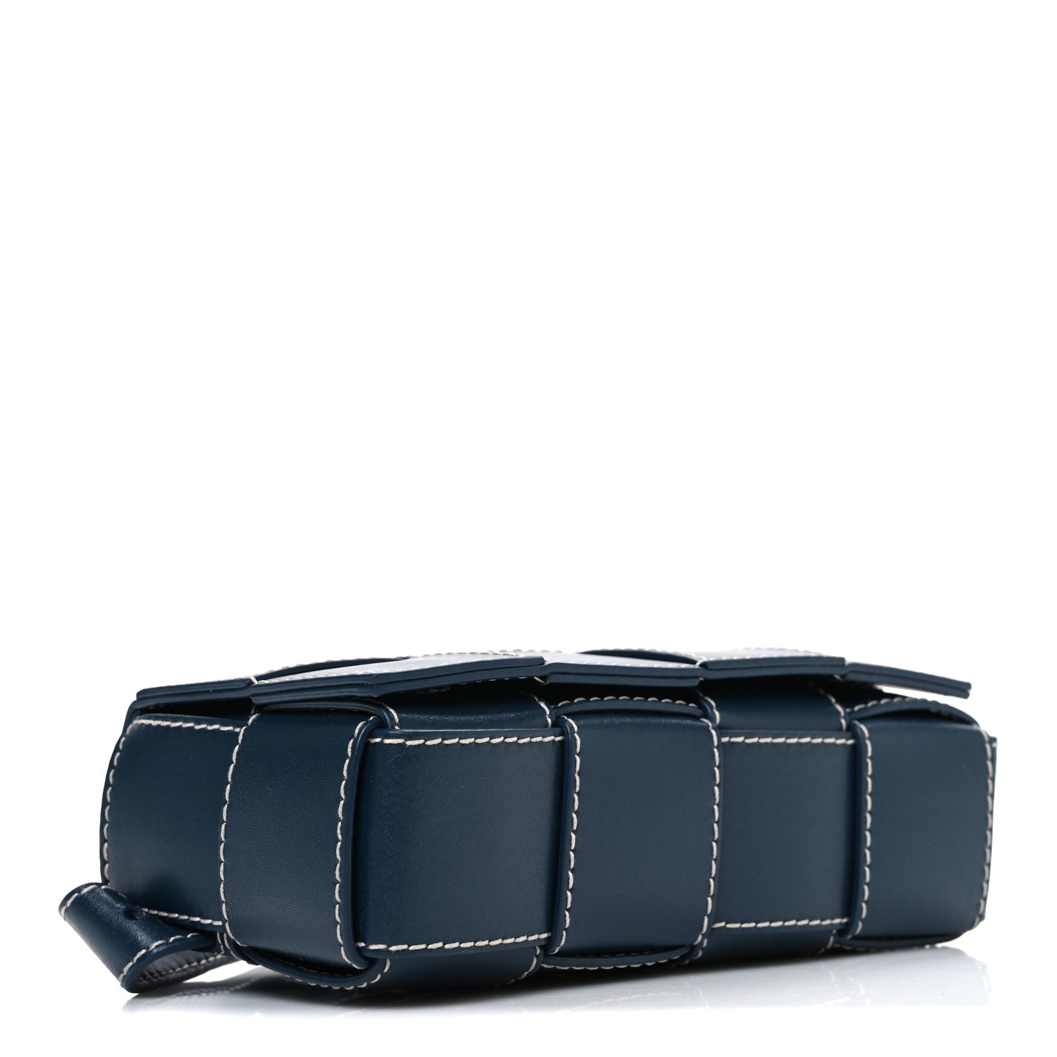 Bottega Veneta Lambskin Maxi Intrecciato Urban Stitch Mini Cassette Belt Bag Deep Blue 4 of 11