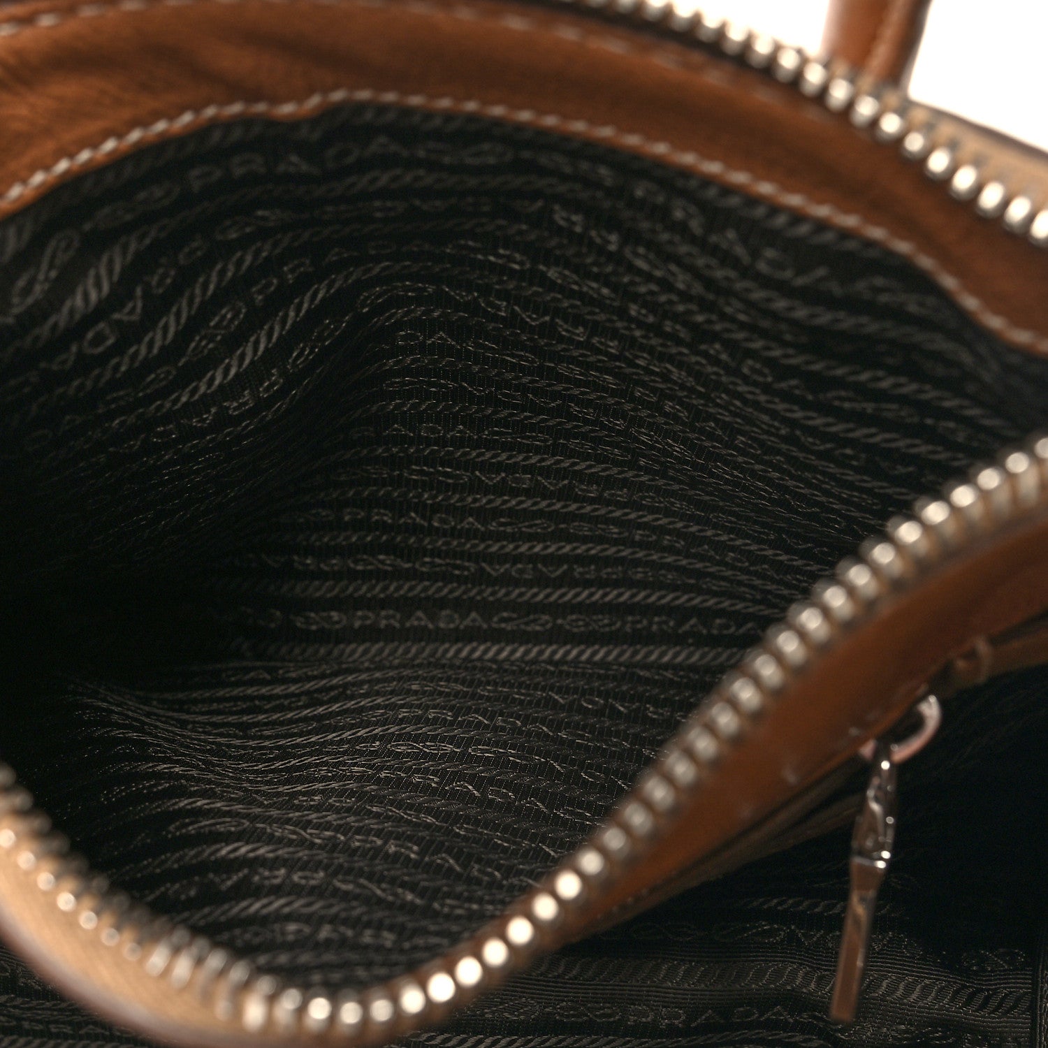 Prada Glace Calf Studded Twin Pocket Tote Caramel 7 of 14