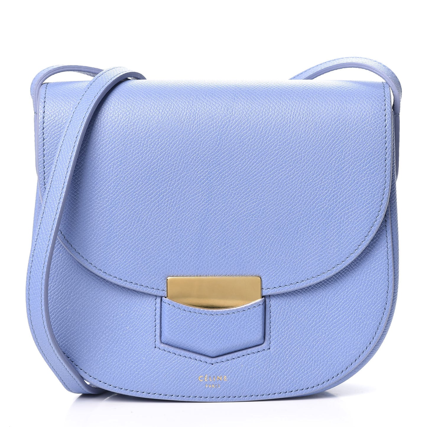 Grained Calfskin Small Trotteur Porcelain