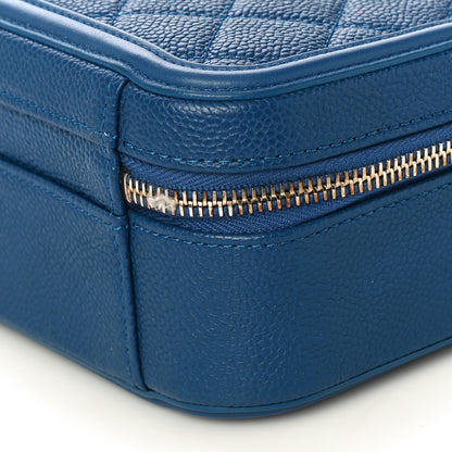 Chanel Caviar Quilted Medium CC Filigree Vanity Case Dark Blue 10 of 10