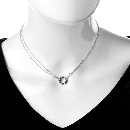 Cartier 18K White Gold 2 Diamond LOVE Necklace 2 of 4