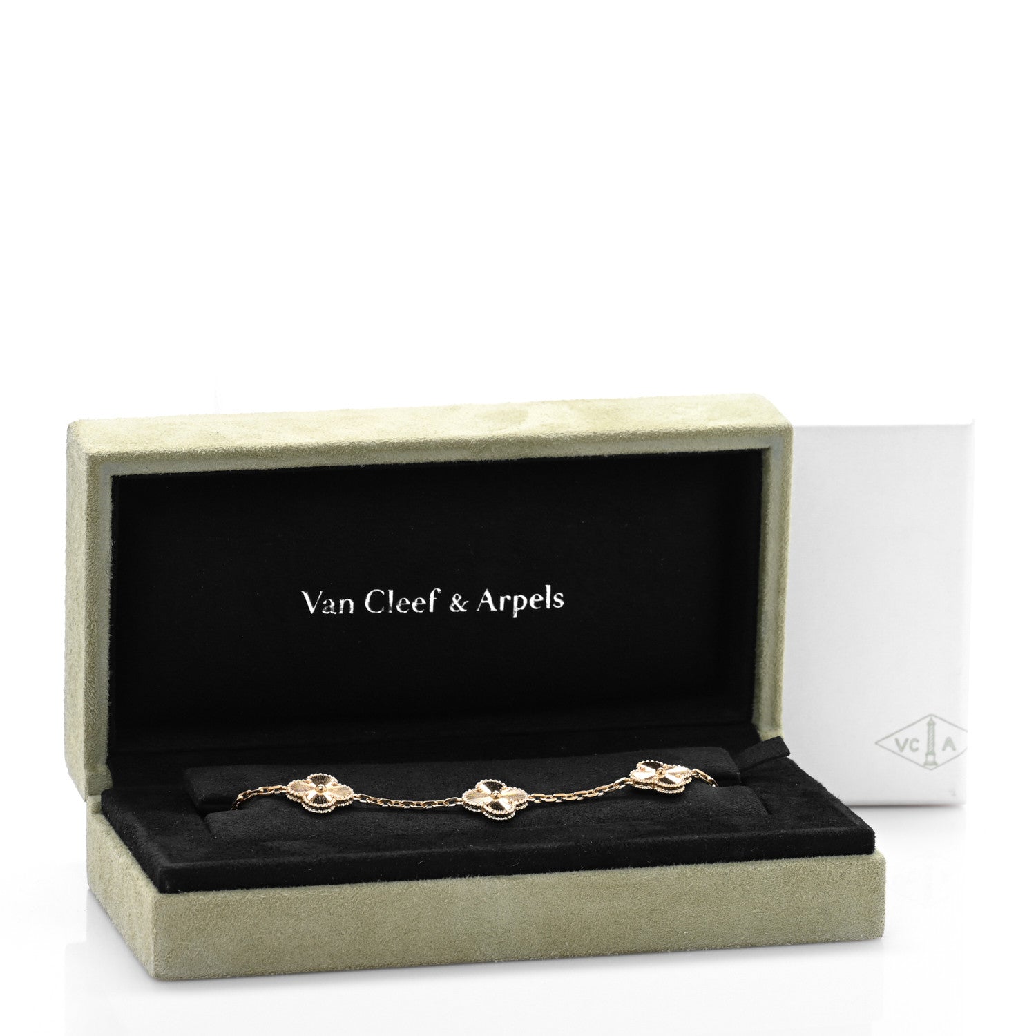 Van Cleef & Arpels 18K Yellow Gold 5 Motifs Guilloche Vintage Alhambra Bracelet 4 of 4