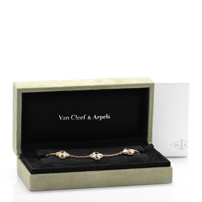 Van Cleef & Arpels 18K Yellow Gold 5 Motifs Guilloche Vintage Alhambra Bracelet 4 of 4