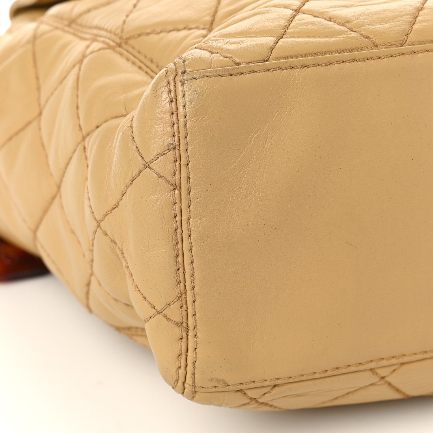 Chanel Lambskin CC Tortoise Handle Tote Beige 6 of 14