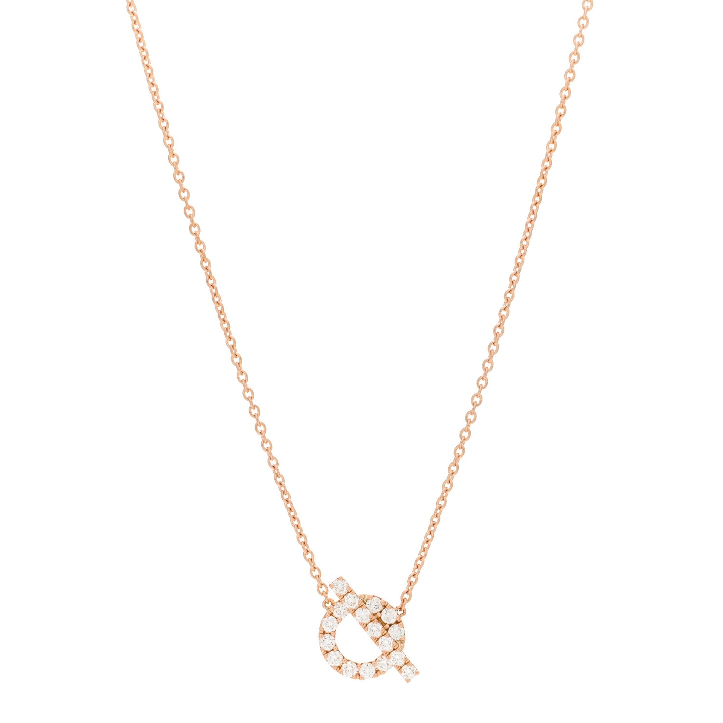 18K Rose Gold Diamond Finesse Pendant Necklace
