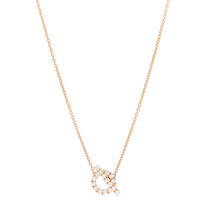 Hermes 18K Rose Gold Diamond Finesse Pendant Necklace 1 of 5