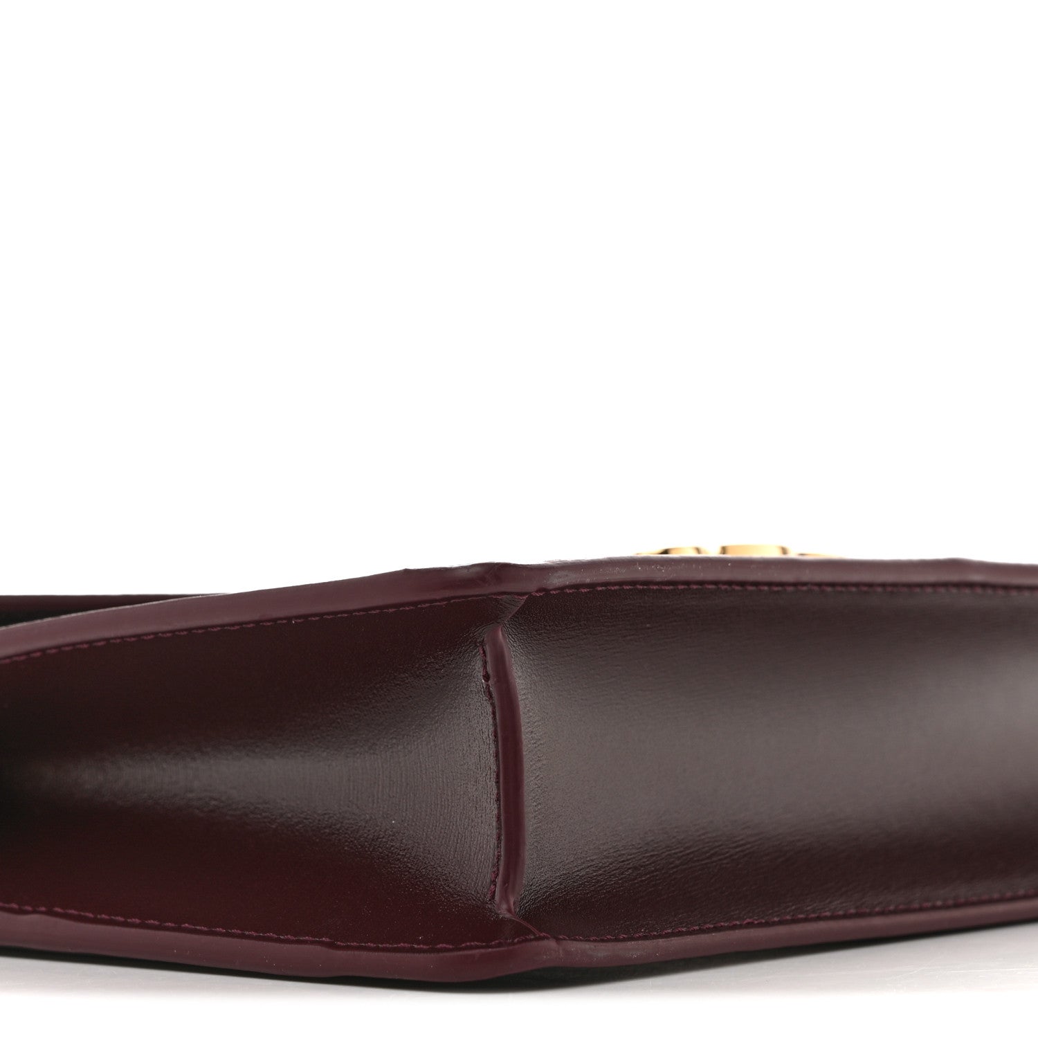 Celine Shiny Calfskin Triomphe Margo Wallet on Chain Burgundy 9 of 11