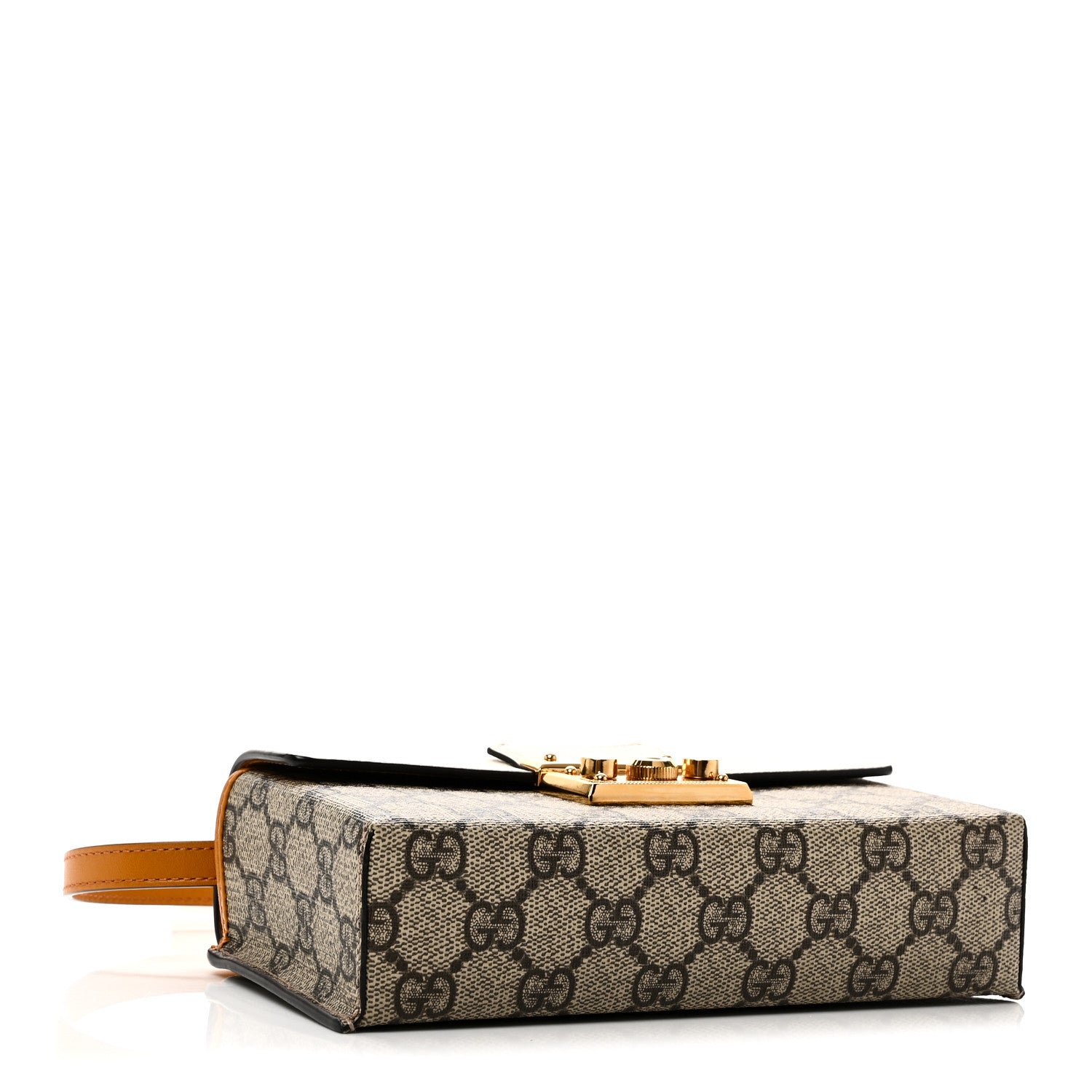 Gucci GG Supreme Monogram New Sakai Calfskin Mini Padlock Top Handle Shoulder Bag Beige Ebony Mystic White Sun Oil 3 of 9