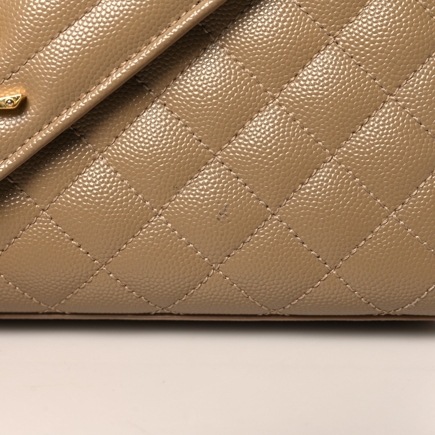 Saint Laurent Grain De Poudre Textured Mixed Matelasse Medium Triquilt Monogram Satchel Dark Latte 10 of 10