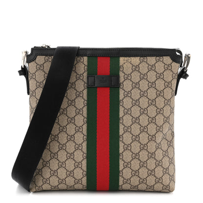 Gucci GG Supreme Monogram Web Messenger Bag Black 1 of 10