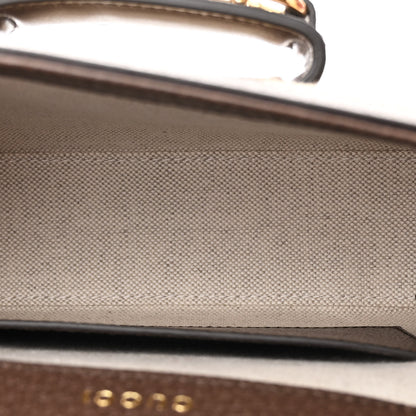 Gucci Monogram Jumbo GG Textured Dollar Calfskin Web Mini Horsebit 1955 Shoulder Bag Camel Ebony New Acero 5 of 12