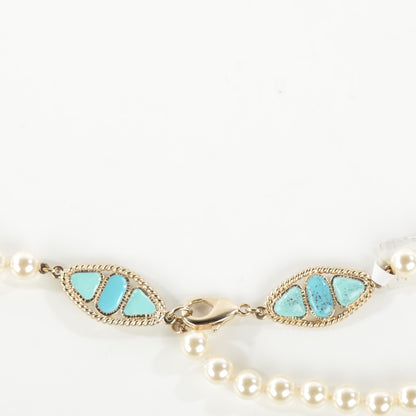 Chanel Pearl CC Belt Turquoise Burgundy 3 of 6