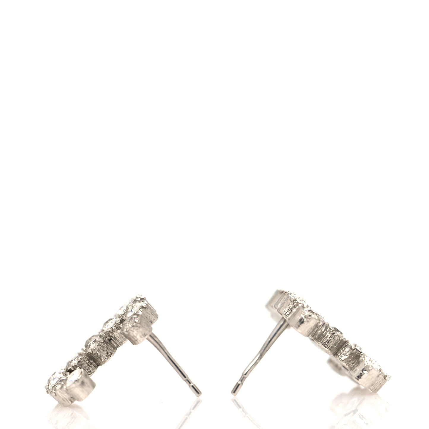 Crystal Poured Glass CC Earrings Gold Brown