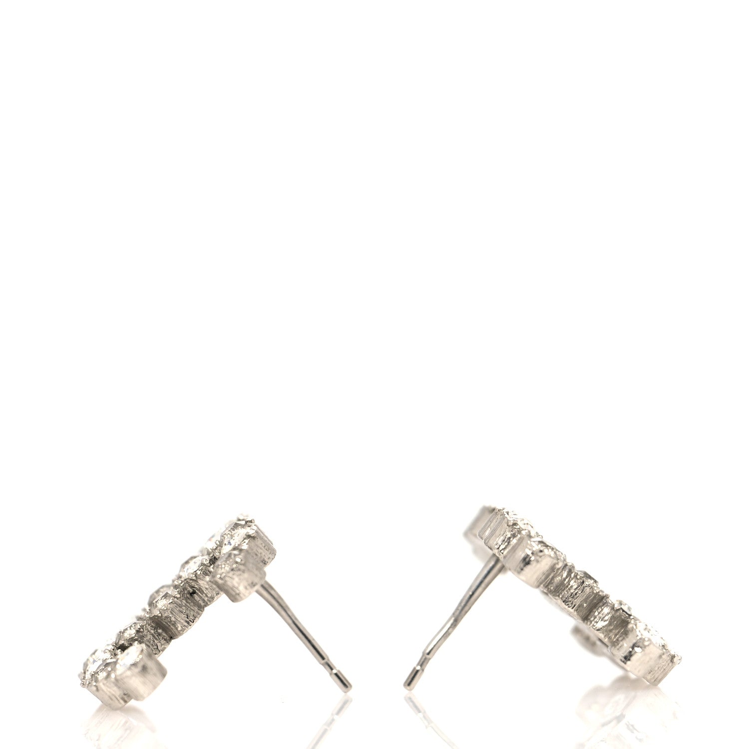 Chanel Crystal Poured Glass CC Earrings Gold Brown 3 of 5