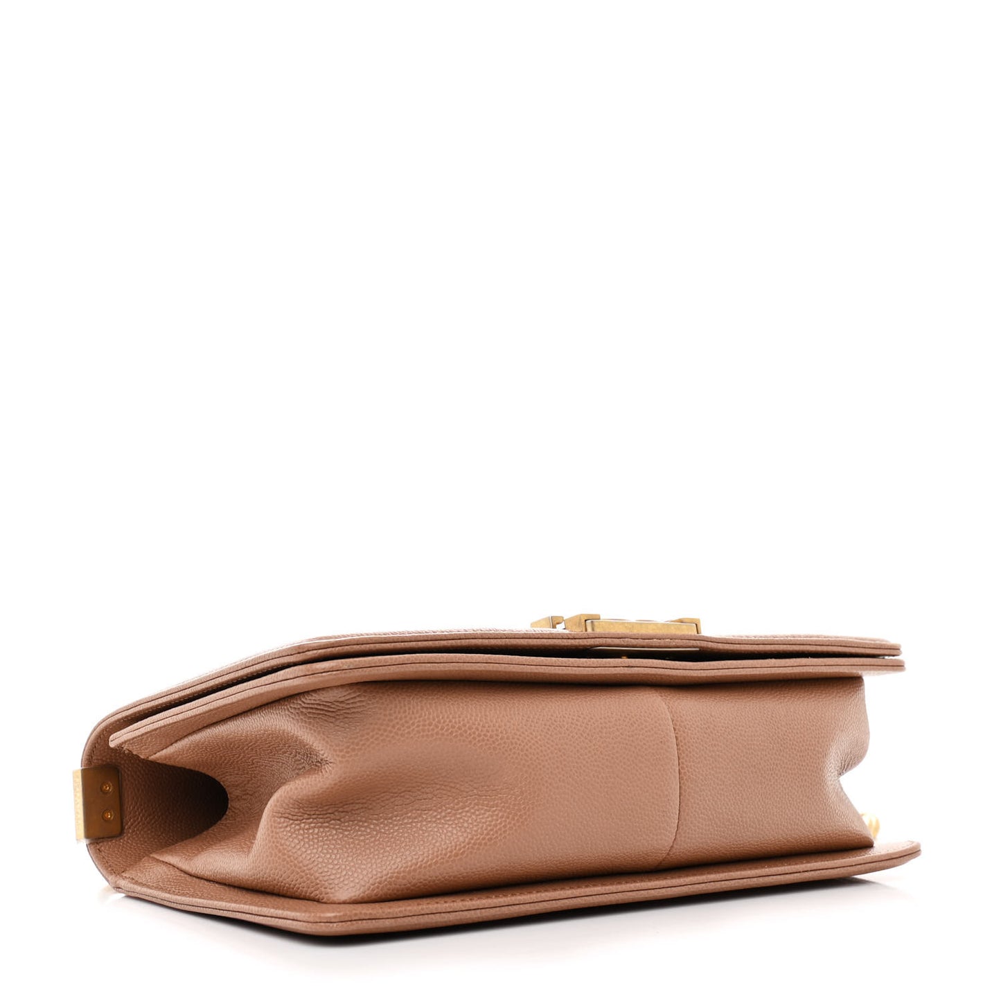 Caviar Chevron Quilted Medium Boy Flap Brown