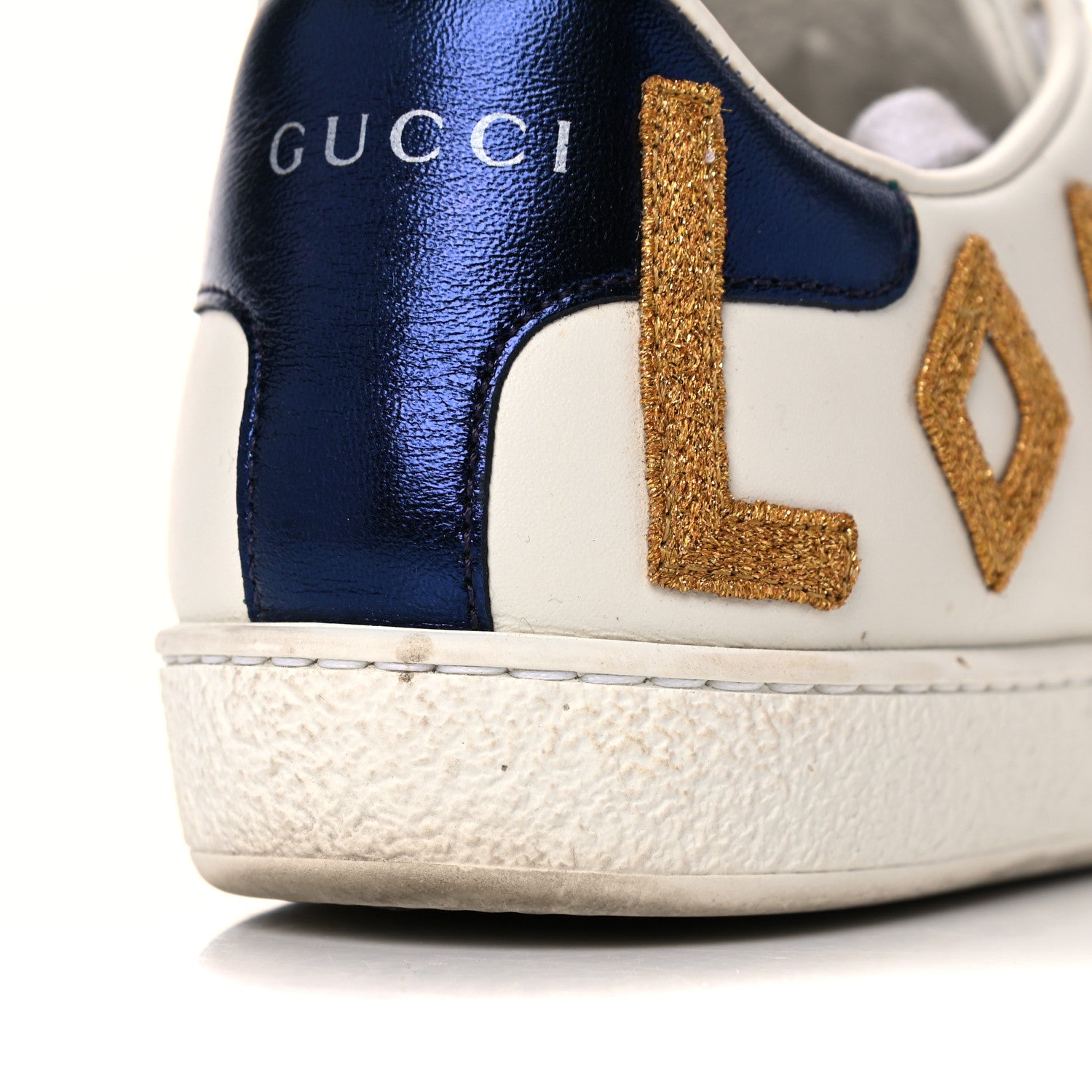 Gucci Calfskin Nappa Web LOVED Embroidered Womens Ace Sneakers 39 White Red Flame Notte 13 of 17