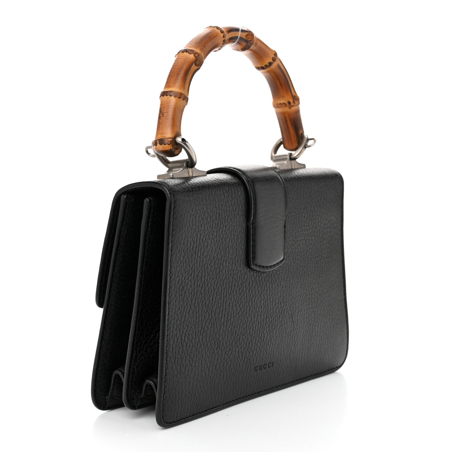 Gucci Dollar Calfskin Crystal Web Mini Dionysus Bamboo Top Handle Bag Black Black Diamond 3 of 10