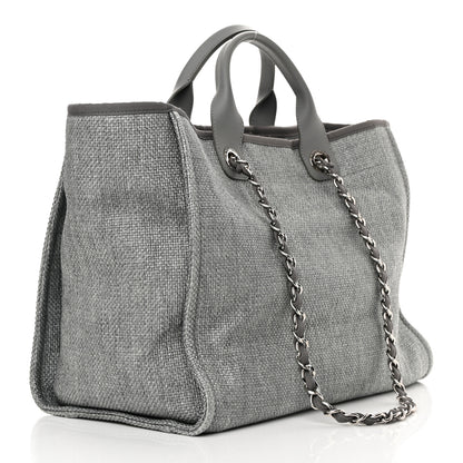 Chanel Canvas Large Deauville Tote Grey 3 of 12
