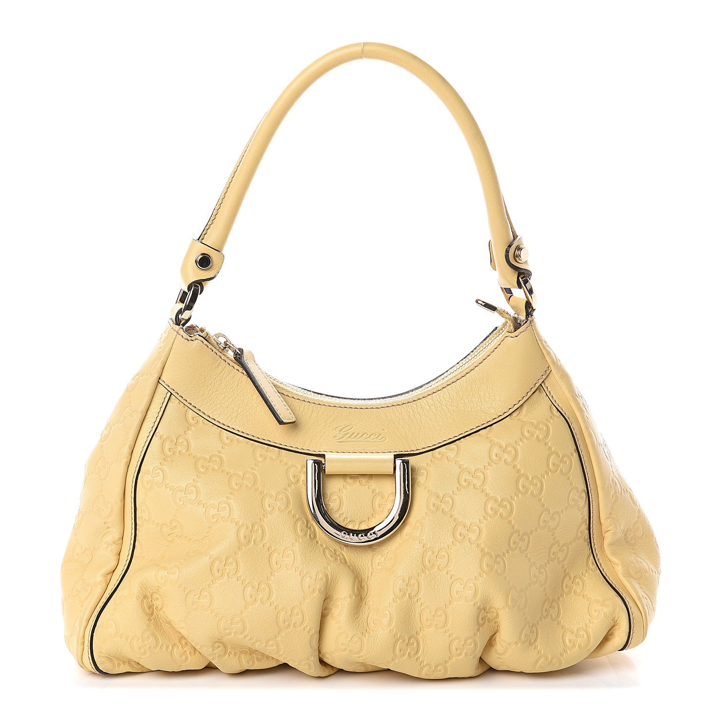 Guccissima Small D Gold Ring Shoulder Bag Yellow