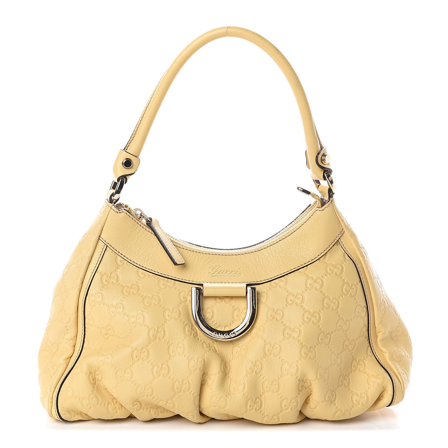 Gucci Guccissima Small D Gold Ring Shoulder Bag Yellow 1 of 8