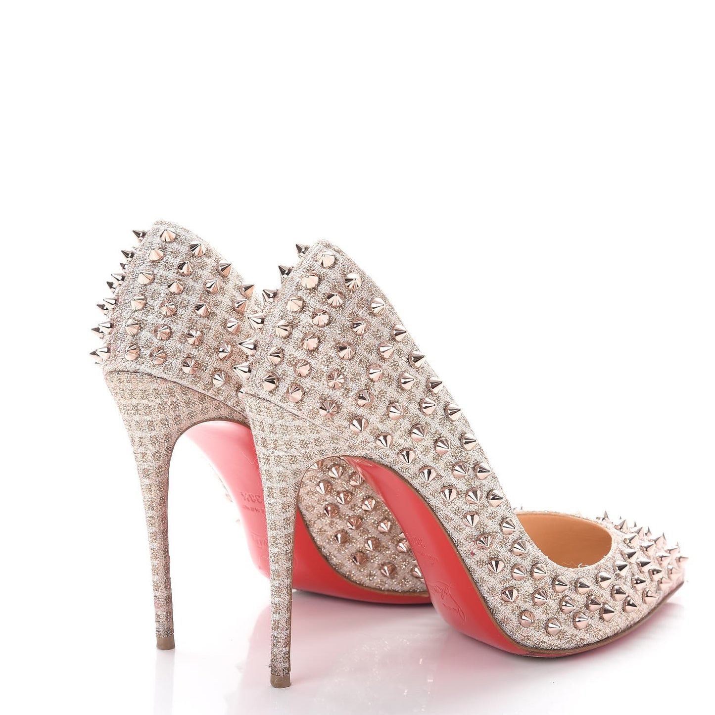 Pigalle Follies 100 Spiked Textured Lame 38.5 Rose Gold
