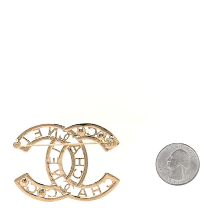 Chanel Crystal Pearl Coco CC Logo Brooch Gold 2 of 3