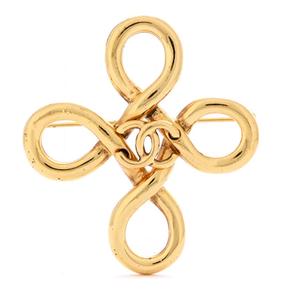 Chanel Metal CC Knot Brooch Gold 1 of 3
