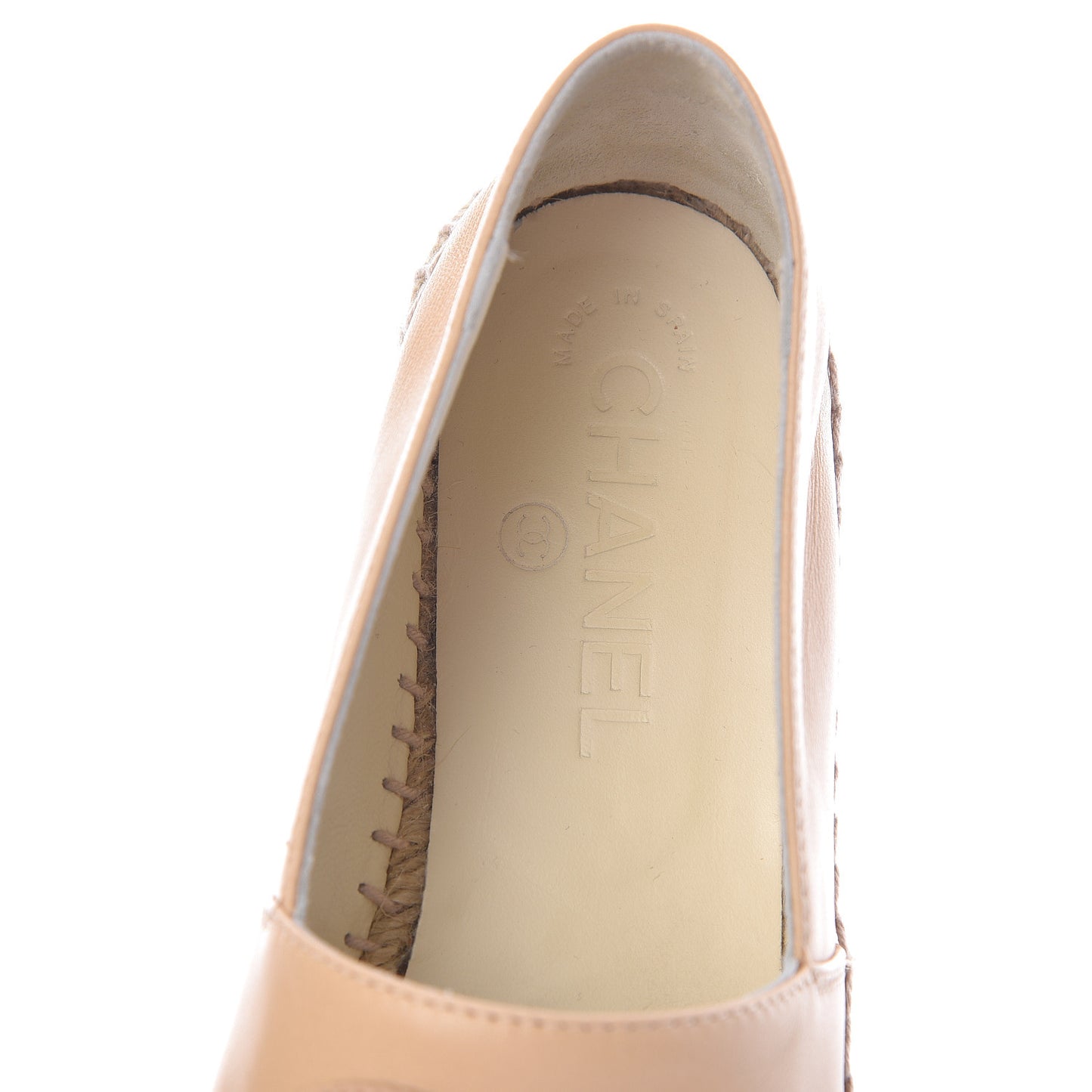 Lambskin CC Espadrilles 36 Beige Black