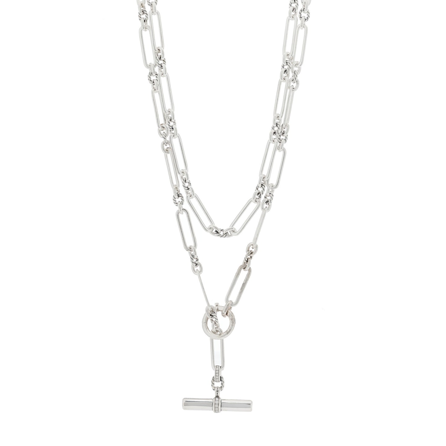 Sterling Silver Diamond Lexington Y Chain Necklace