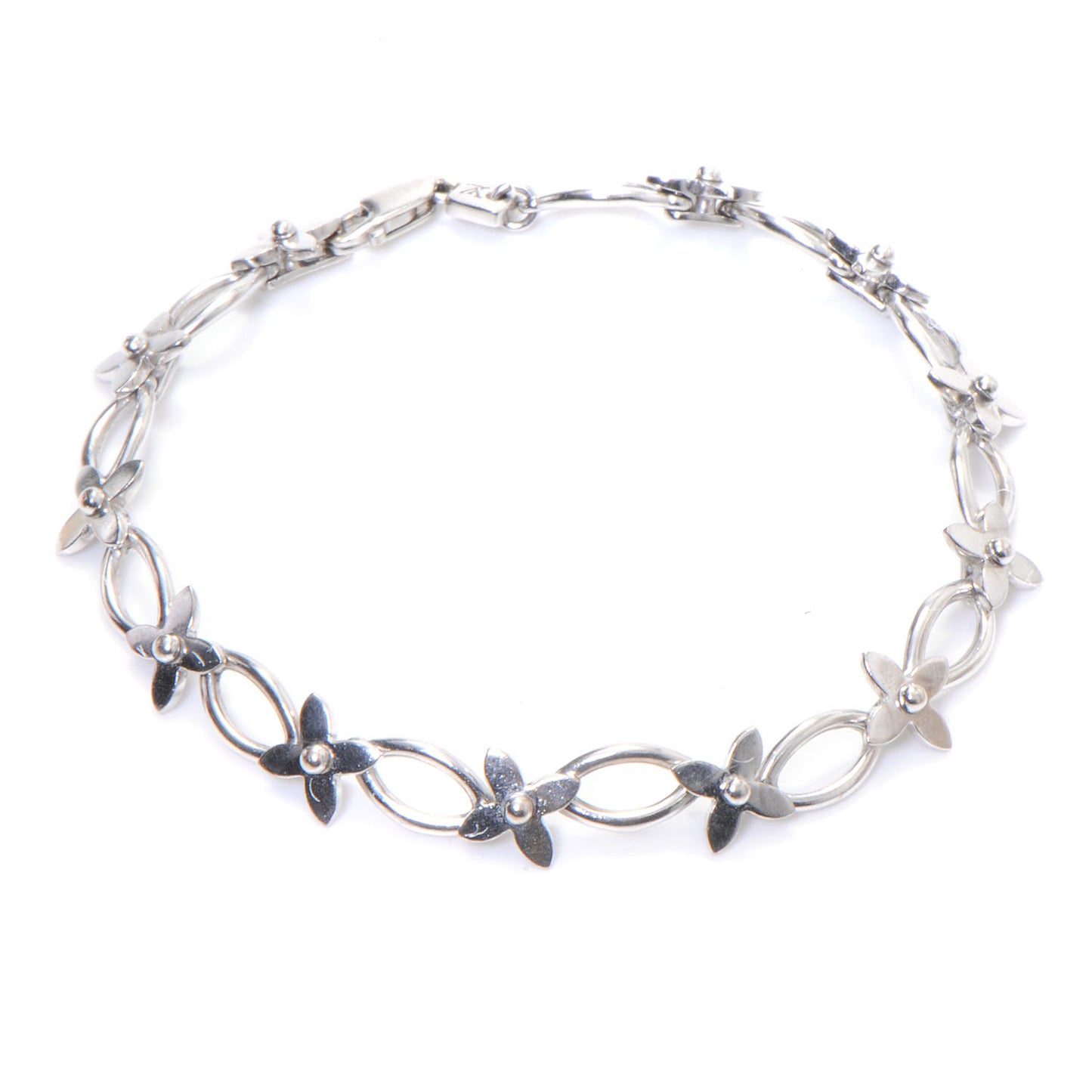 18k White Gold Quatrefoil Bracelet M