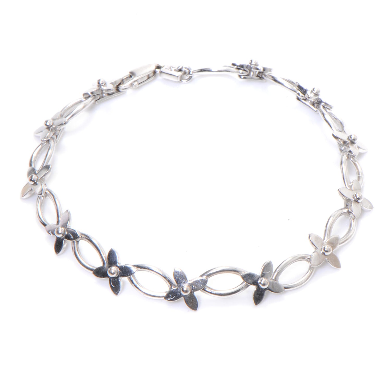 Louis Vuitton 18k White Gold Quatrefoil Bracelet M 3 of 3