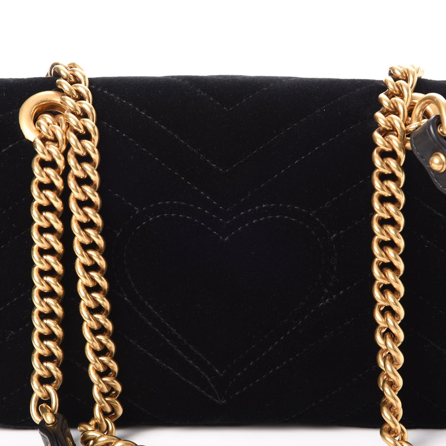 Velvet Matelasse Mini GG Marmont Shoulder Bag Black