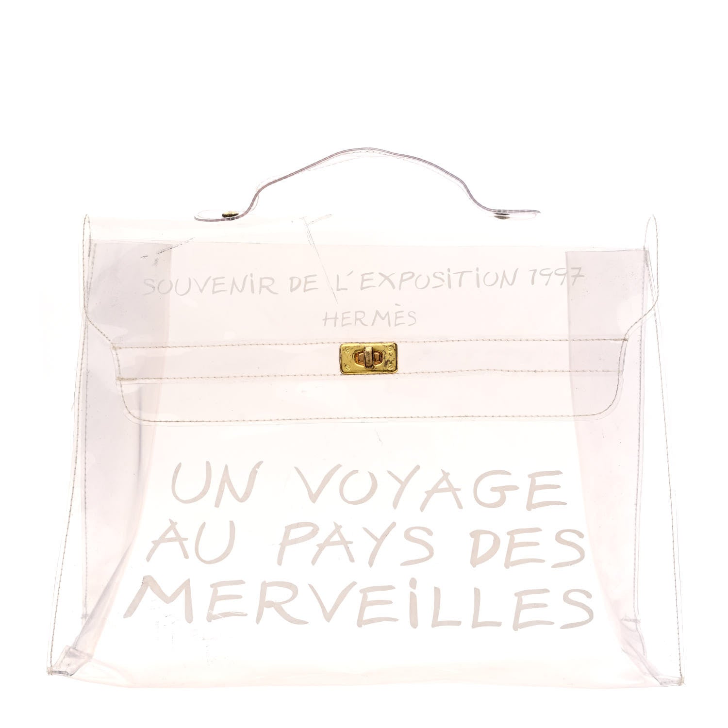 Hermes Vinyl Souvenir De L'Exposition Kelly Transparent 1 of 13