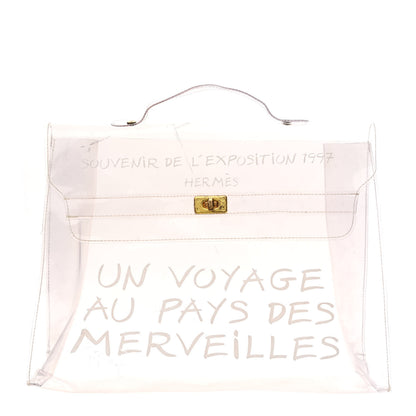 Hermes Vinyl Souvenir De L'Exposition Kelly Transparent 1 of 13
