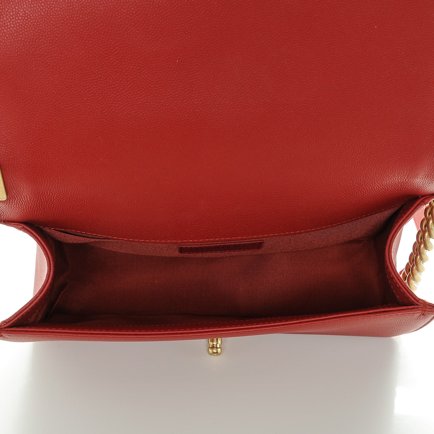 Caviar Medium Boy Flap Red