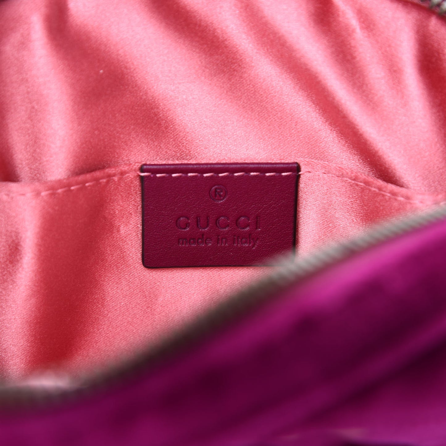 Velvet Matelasse GG Marmont Belt Bag 85 34 Fuchsia Violet Cyclamen