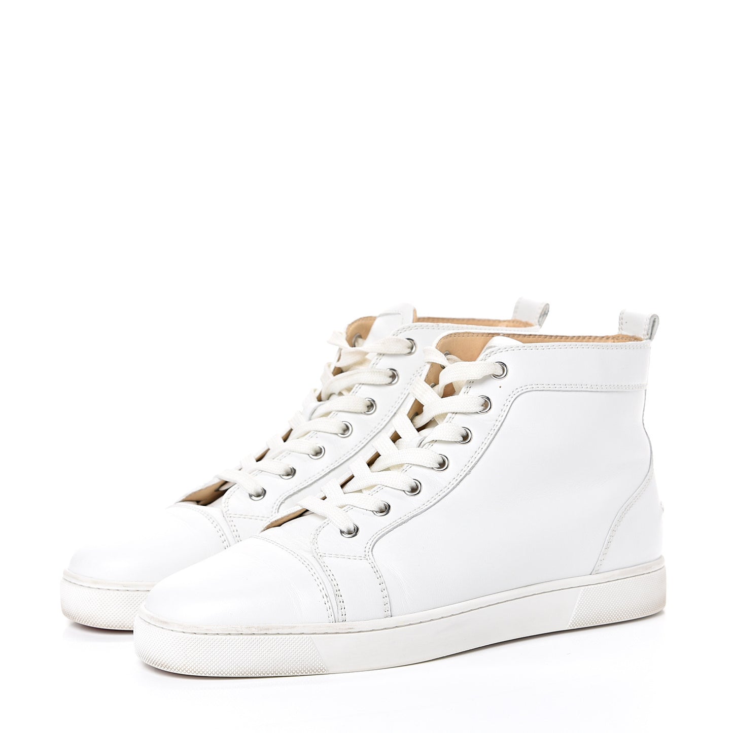 Calfskin Mens Louis Flat Sneakers 41.5 White