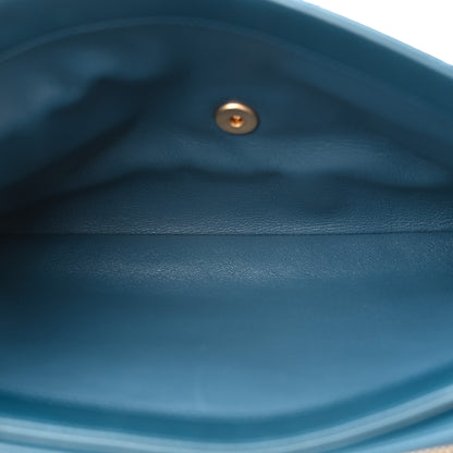 Chanel Lambskin Chevron Stitched Large Envelope Flap Blue 6 of 12