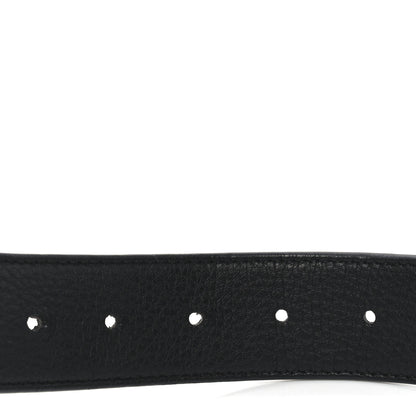 Fendi Cuoio Romano Glazed Fabric Enamel FF 1974 Reversible Belt 100 40 Black 4 of 6