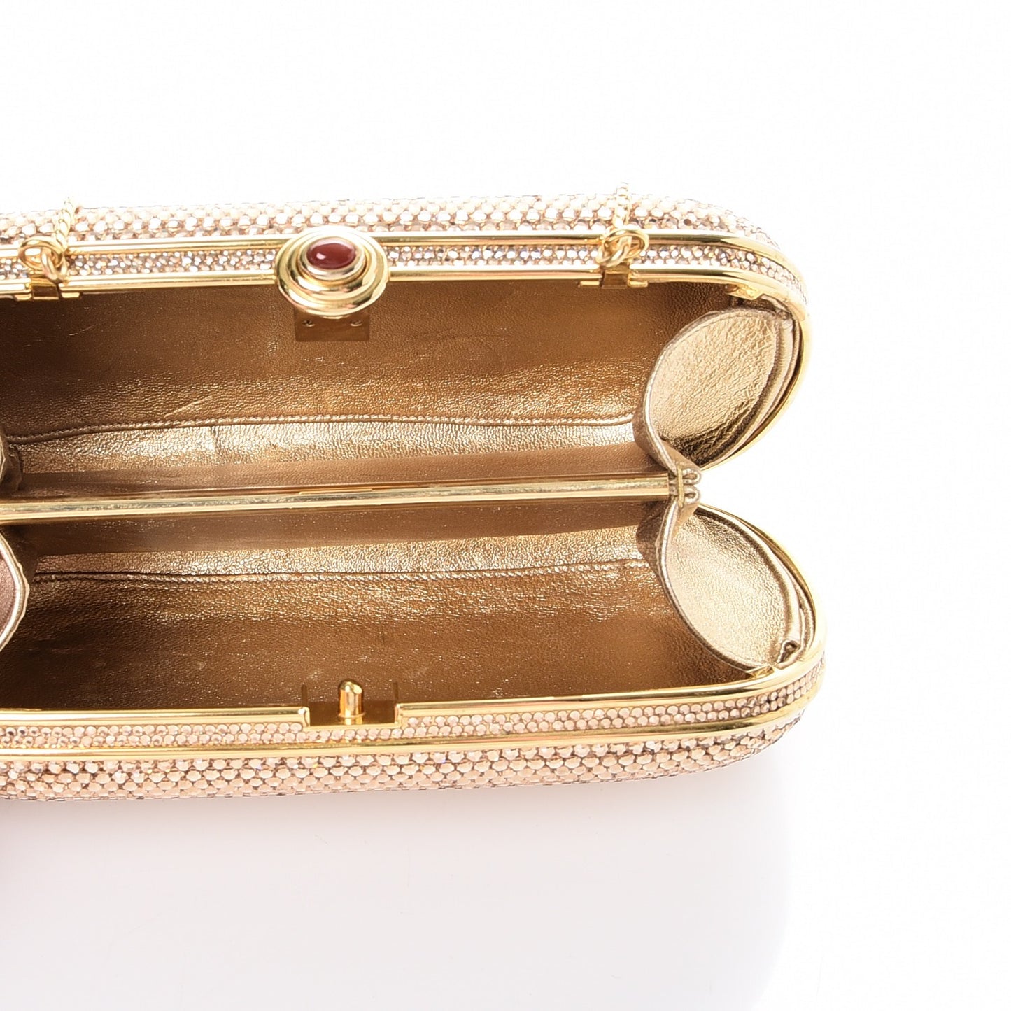 Swarovski Crystal Minaudiere Clutch Gold