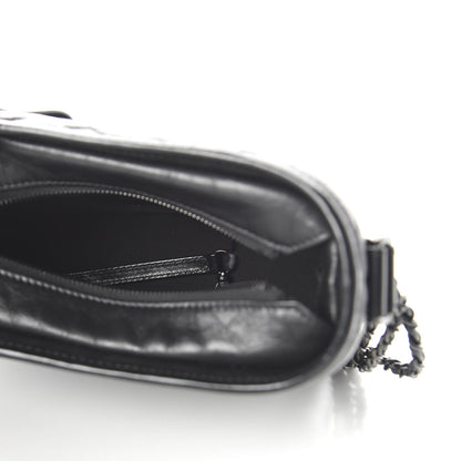 Chanel Aged Calfskin Chevron Quilted Small Gabrielle Hobo So Black 5 of 10