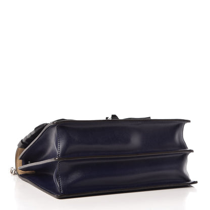 Fendi Vitello Liberty Shiny Nappa Lace Up Bow Kan I Shoulder Bag Blueberry Black 4 of 7